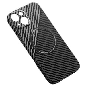 Husa iPefet Carbon, iPhone 12 Pro Max, Kevlar Pattern, cu MagSafe, Black / Grey