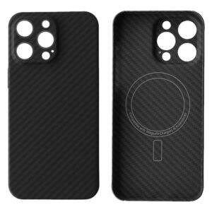 Husa Kevlar » iPhone 15 Plus, Aramid Fiber, MagSafe UltraThin, Black [M]