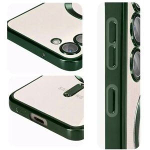 Husa Plating - Samsung S24 Ultra - silicon cu MagSafe, Slim, Clear | Green