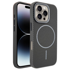 Husa MagFiber » iPhone 16 Pro, Carbon MagCase, AntiShock, Grey