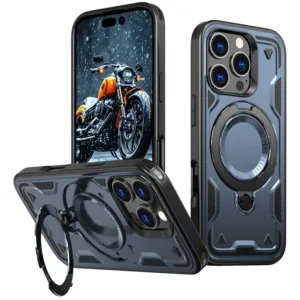 Husa Hybrid Armor » iPhone 16, MagRing, MultiAngle, Blue