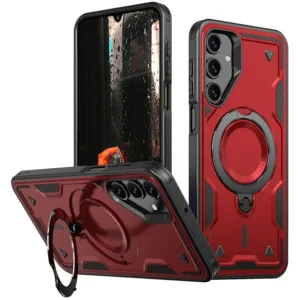Husa Hybrid Armor » Samsung A25 (A256), MagRing, MultiAngle, Red
