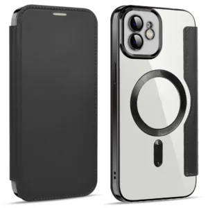 Husa MagFlip » iPhone 11, Magnet, RFID protect, Leather, Chrome Edge, Black