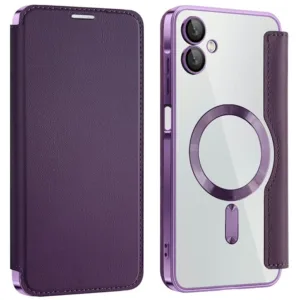 Husa MagFlip » Samsung A06 (A065), Magnet, RFID protect, Leather, Chrome Edge, Purple