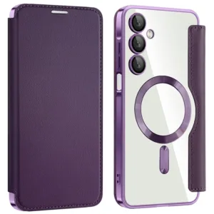 Husa MagFlip » Samsung A26 (A266), Magnet, RFID protect, Leather, Chrome Edge, Purple