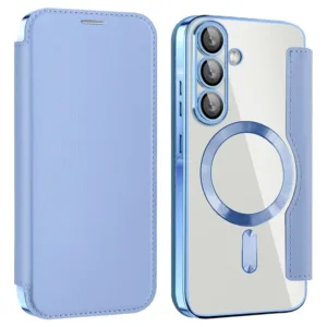 Husa MagFlip » Samsung A36 (A366), Magnet, RFID protect, Leather, Chrome Edge, Sky BLUE