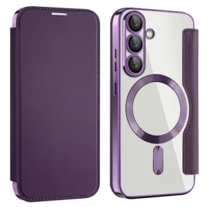 Husa MagFlip » Samsung S25 (S931), Magnet, RFID protect, Leather, Chrome Edge, Purple