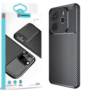 Husa AutoFocus » Xiaomi Redmi Note 14 4G, Carbon Texture, TPU, Black