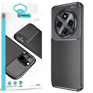 Husa AutoFocus » Xiaomi Redmi 14C, Carbon Texture, TPU, Black