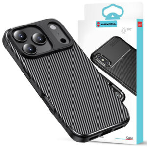Husa AutoFocus » iPhone 17 Pro, Carbon Texture, TPU, BLACK