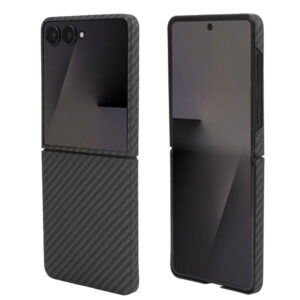 Husa Kevlar » Samsung Galaxy Z Flip7, Aramid Fiber, MagSafe UltraThin, Black [M]