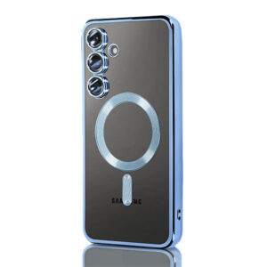 Husa Plating » Samsung A36, MagCase, TPU Clear, frame Blue