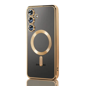 Husa Plating » Samsung A26, MagCase, TPU Clear, frame Gold