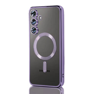 Husa Plating » Samsung A26, MagCase, TPU Clear, frame Purple