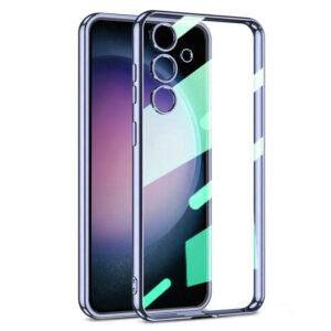 Husa Plating - Samsung S21 - silicon Slim, Clear | Blue