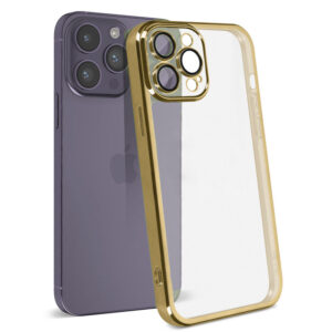 Husa Plating - iPhone 13 Pro Max - silicon Slim, Clear, Gold
