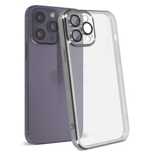 Husa Plating - iPhone 14 Plus - silicon Slim, Clear | Silver
