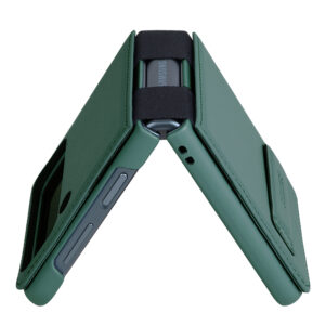Husa Nillkin » Samsung Z Flip 4, Qin Leather, PC Leather, Deep Green