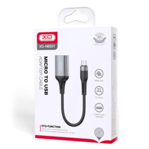 XO (NB201) - Cablu OTG Transfer, USB-A la MicroUSB, 15cm, Black