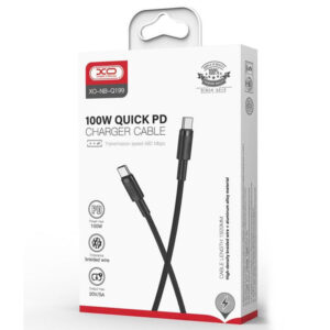 XO (NB-Q199) - Cablu Date si Incarcare, USB-C, PD100W, QC3.0, Braided, 1.5m, Black