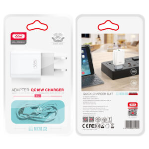 XO (L85D) - Incarcator Retea + Cablu MicroUSB, 18W, 1xUSB-A, QC 3.0, White