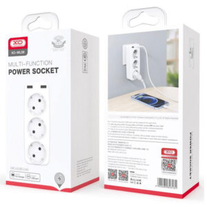 XO (WL08) - Adaptor Priza, 3AC, 2xUSB-A, 2.4A, White