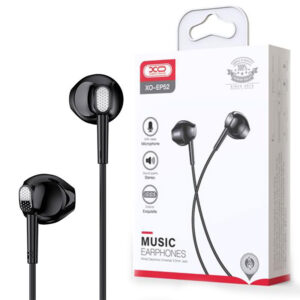 XO (EP52) - Casti cu Fir, In Ear, 3.5mm, 1.2m, Mic & Volume Key, HiFi, Black