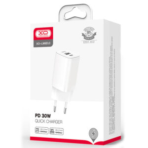 XO (L96) - Incarcator Retea, 30W, 1xUSB-C, 1xUSB-A, PD, QC 3.0, White