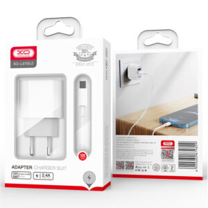 XO (L97) - Incarcator Retea + Cablu MicroUSB, 2.4A, 1xUSB-C, 1xUSB-A, PD, QC 3.0, White