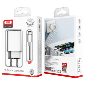 XO (L101) - Incarcator Retea + Cablu Lightning, 20W, 2xUSB-C, 1xUSB-A, PD, QC 3.0, White