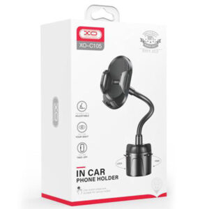 XO (C105) - Suport Auto, cu cleme laterale, montaj Cup Holder, MultiAngle, brat flexibil, Black