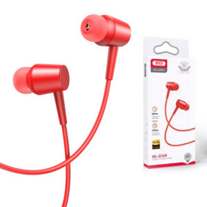XO (EP57) - Casti cu Fir, In Ear, 3.5mm, 1.2m, Mic & Volume Key, HiFi, Red