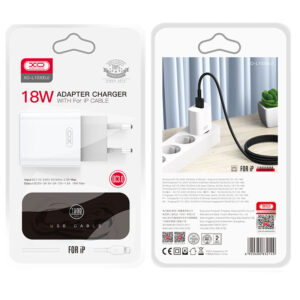 XO (L103) - Incarcator Retea + Cablu Lightning, 18W, 1xUSB-A, QC 3.0, White