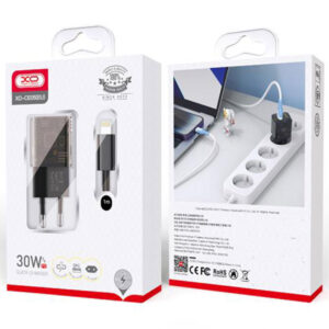 XO (CE05) - Incarcator Retea + Cablu Lightning, 30W, 1xUSB-C, 1xUSB-A, PD, QC 3.0, BROWN