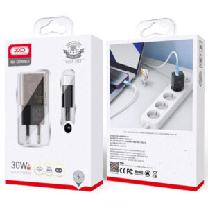 XO (CE05) - Incarcator Retea + Cablu USB-C, 30W, 1xUSB-C, 1xUSB-A, PD, QC 3.0, BROWN