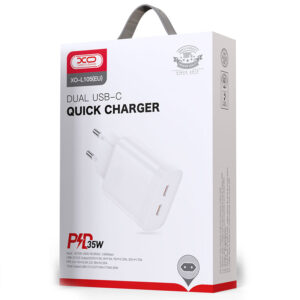 XO (L105) - Incarcator Retea, 35W, 2xUSB-C, PD, White