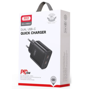 XO (L105) - Incarcator Retea, 35W, 2xUSB-C, PD, Black