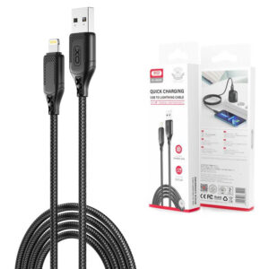 XO (NB235) - Cablu Date si Incarcare, USB-A la Lightning, 2.4A, Braided, 1m, White
