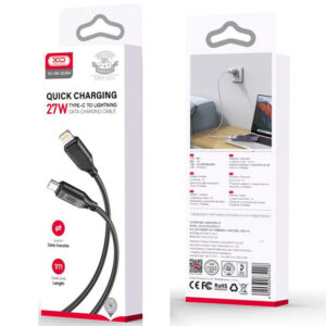 XO (NB-Q236A) - Cablu Date si Incarcare, USB-C la Lightning, PD27W, QC3.0, Braided, 1m, Black
