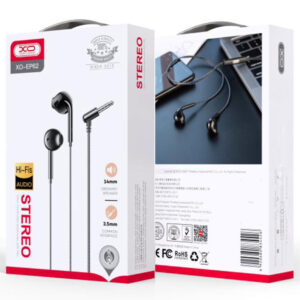 XO (EP62) - Casti cu Fir, In Ear, 3.5mm, 1.2m, Mic & Volume Key, HiFi, Black
