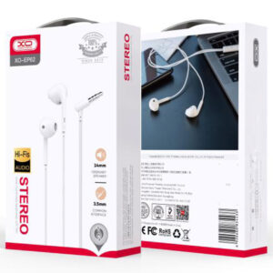 XO (EP62) - Casti cu Fir, In Ear, 3.5mm, 1.2m, Mic & Volume Key, HiFi, White
