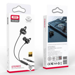 XO (EP63) - Casti cu Fir, In Ear, 3.5mm, 1.2m, Mic & Volume Key, HiFi, Black