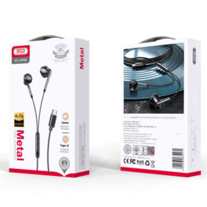 XO (EP66) - Casti cu Fir, In Ear, USB-C, 1.2m, Mic & Volume Key, HiFi, Metall, Black