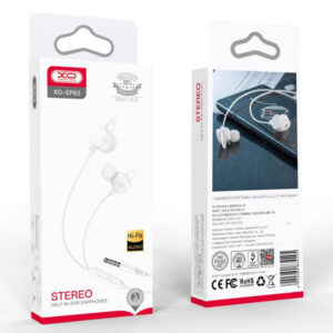 XO (EP63) - Casti cu Fir, In Ear, 3.5mm, 1.2m, Mic & Volume Key, HiFi, White