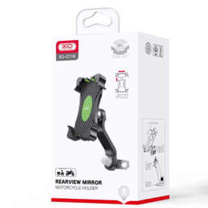 XO (C118) - Suport Moto/Bike, cu cleme laterale, montaj Oglinda, Shockproof, MultiAngle, 4 Corners, Black