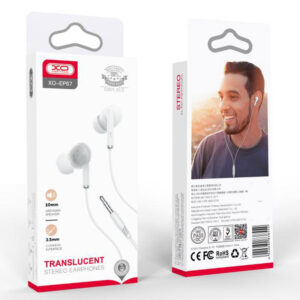 XO (EP67) - Casti cu Fir, In Ear, 3.5mm, 1.2m, Mic & Volume Key, HiFi, White