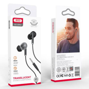 XO (EP67) - Casti cu Fir, In Ear, 3.5mm, 1.2m, Mic & Volume Key, HiFi, Black