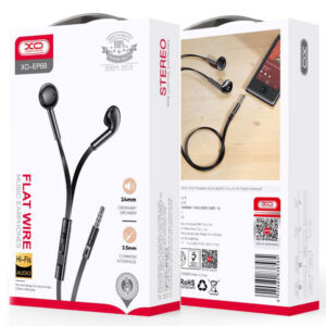 XO (EP68) - Casti cu Fir, In Ear, 3.5mm, 1.2m, Mic & Volume Key, HiFi, Black