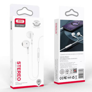 XO (EP69) - Casti cu Fir, In Ear, 3.5mm, 1.2m, Mic & Volume Key, HiFi, White