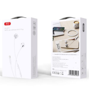 XO (EP71) - Casti cu Fir, In Ear, Lightning, 1.2m, Mic & Volume Key, HiFi, White